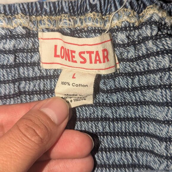 Lone Star Navy Denim Corset Tube Top- Size L - Picture 3 of 3